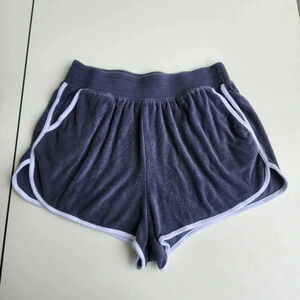 SO Womens Size Medium Boyfriend Black Soft Velvet Like Shorts